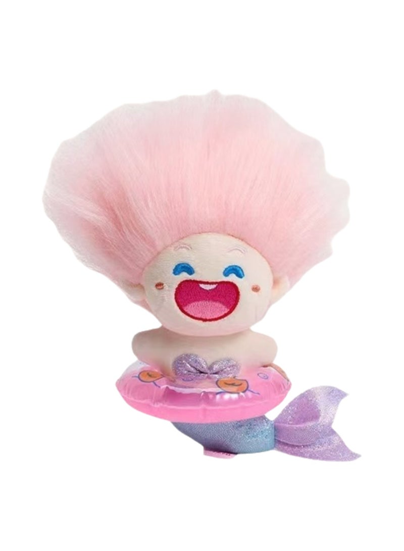 Diy Hairstyle Mermaid Plush Doll, Cute Plush Doll, Creative Gift For Friends (Pink-Haired Mermaid-Swimming Ring Doll) - Image 1